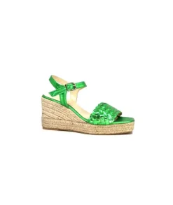 Ivoire0303 Ivoire 23327 Cuir Metal Vert*Femme Sandales