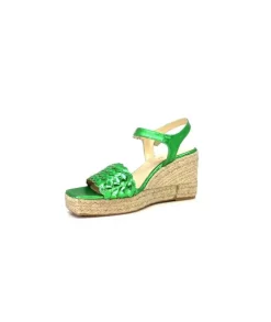 Ivoire0303 Ivoire 23327 Cuir Metal Vert*Femme Sandales