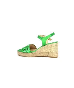 Ivoire0303 Ivoire 23327 Cuir Metal Vert*Femme Sandales