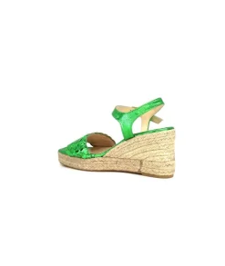 Ivoire0303 Ivoire 23327 Cuir Metal Vert*Femme Sandales