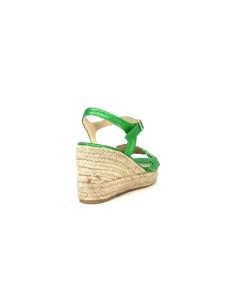 Ivoire0303 Ivoire 23327 Cuir Metal Vert*Femme Sandales