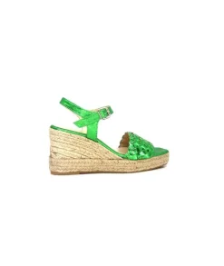 Ivoire0303 Ivoire 23327 Cuir Metal Vert*Femme Sandales