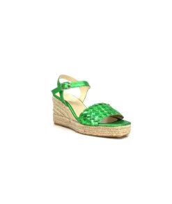 Ivoire0303 Ivoire 23327 Cuir Metal Vert*Femme Sandales