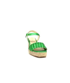 Ivoire0303 Ivoire 23327 Cuir Metal Vert*Femme Sandales