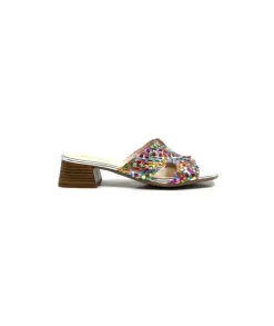Ivoire0303 Ivoire 23041 Cuir Multicolore*Femme Mules
