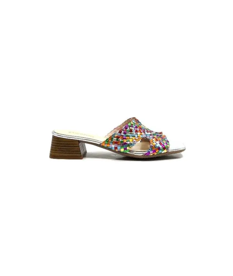 Ivoire0303 Ivoire 23041 Cuir Multicolore*Femme Mules