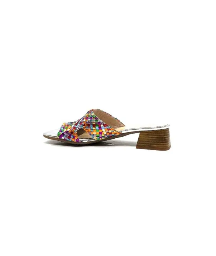 Ivoire0303 Ivoire 23041 Cuir Multicolore*Femme Mules