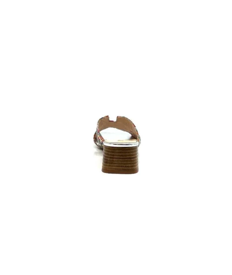 Ivoire0303 Ivoire 23041 Cuir Multicolore*Femme Mules