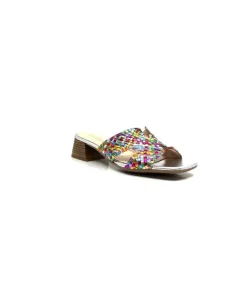 Ivoire0303 Ivoire 23041 Cuir Multicolore*Femme Mules