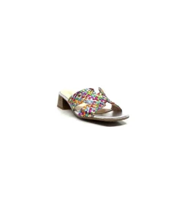 Ivoire0303 Ivoire 23041 Cuir Multicolore*Femme Mules