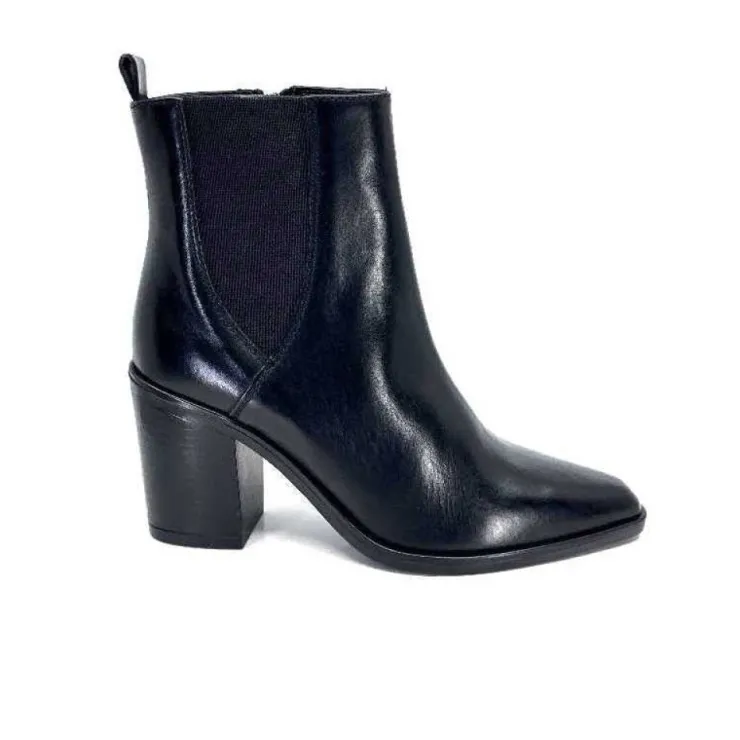 Ivoire0104a Ivoire 52145 Cuir Noir*Femme Santiags