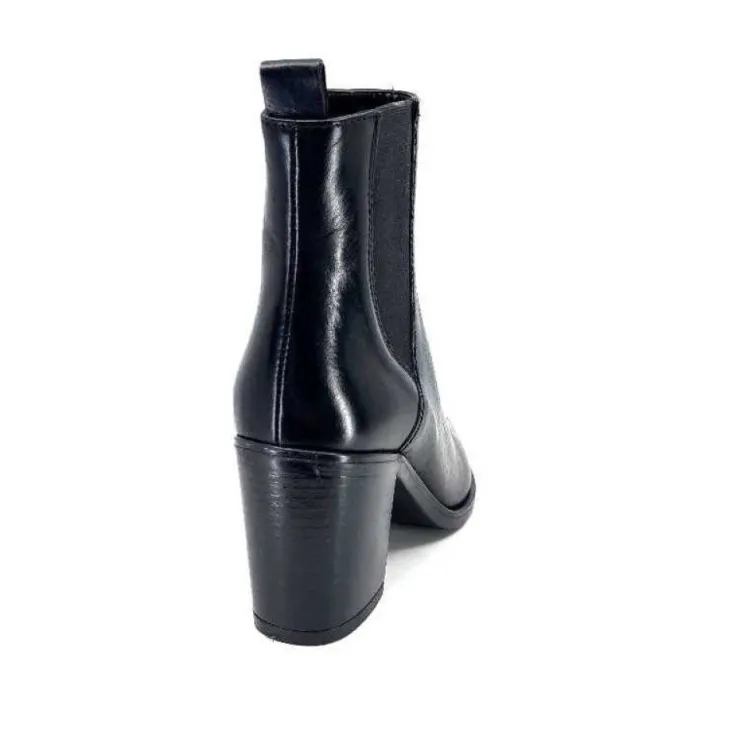 Ivoire0104a Ivoire 52145 Cuir Noir*Femme Santiags