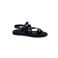 Ivoire0401a Ivoire 500.4301 Cuir Noir*Femme Sandales