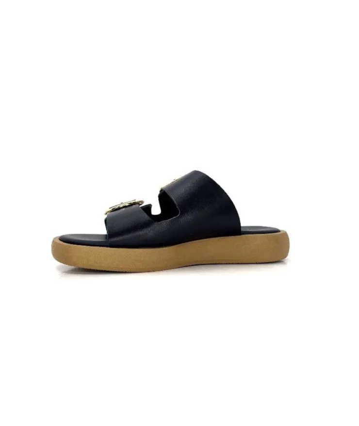 top tris srl Ivoire 8022-02 Cuir Noir*Femme Mules