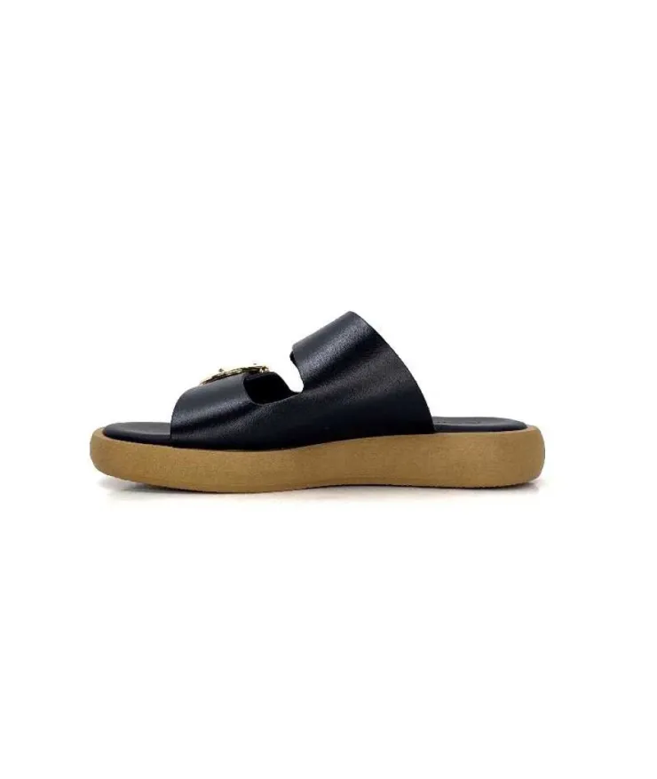 top tris srl Ivoire 8022-02 Cuir Noir*Femme Mules