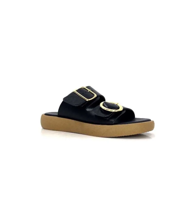 top tris srl Ivoire 8022-02 Cuir Noir*Femme Mules