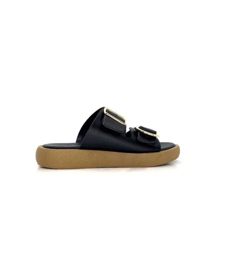 top tris srl Ivoire 8022-02 Cuir Noir*Femme Mules