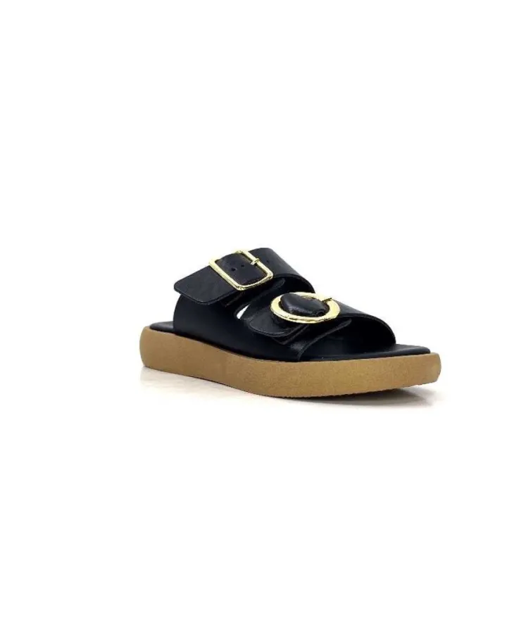 top tris srl Ivoire 8022-02 Cuir Noir*Femme Mules