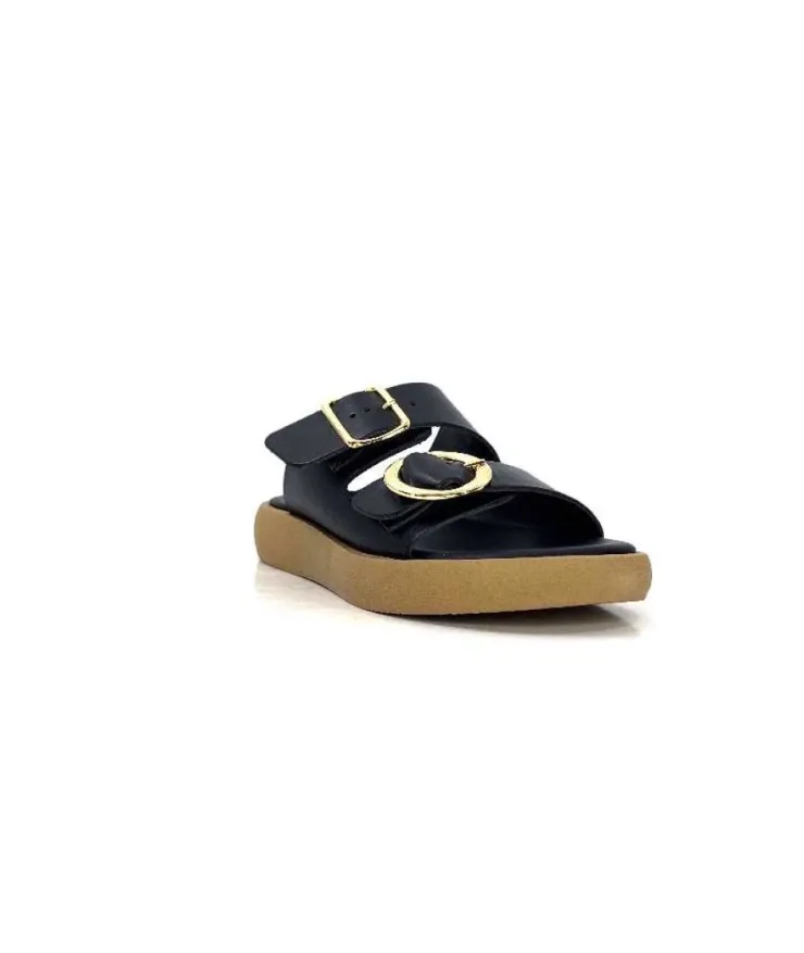 top tris srl Ivoire 8022-02 Cuir Noir*Femme Mules