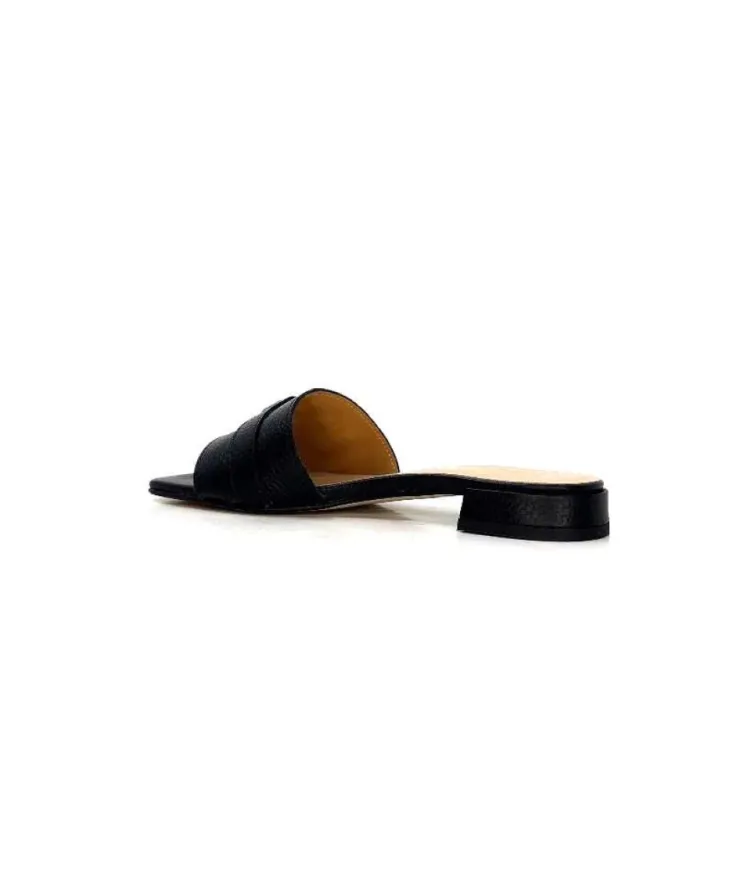 Ivoire0346a Ivoire 22682 Cuir Noir*Femme Mules