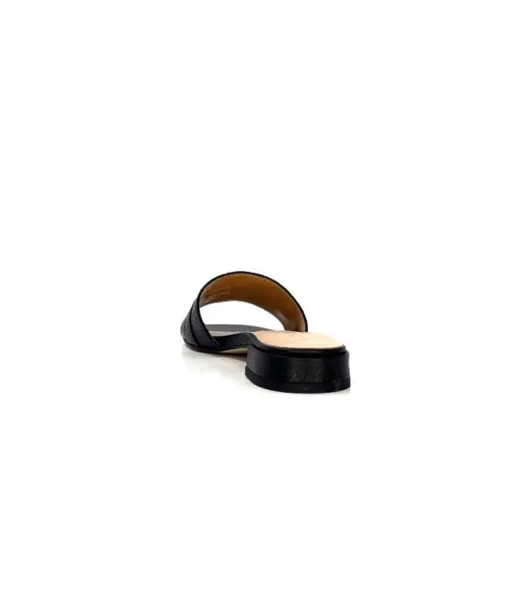 Ivoire0346a Ivoire 22682 Cuir Noir*Femme Mules