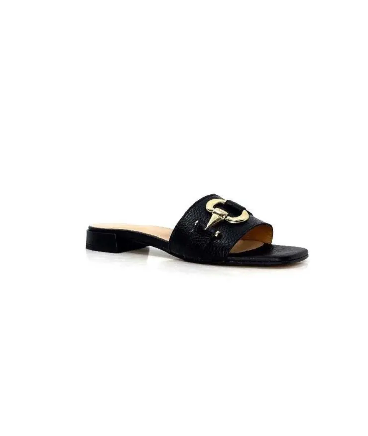 Ivoire0346a Ivoire 22682 Cuir Noir*Femme Mules