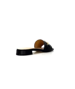 Ivoire0346a Ivoire 22682 Cuir Noir*Femme Mules