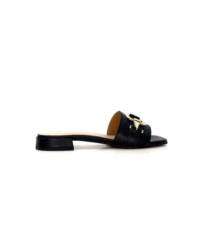 Ivoire0346a Ivoire 22682 Cuir Noir*Femme Mules