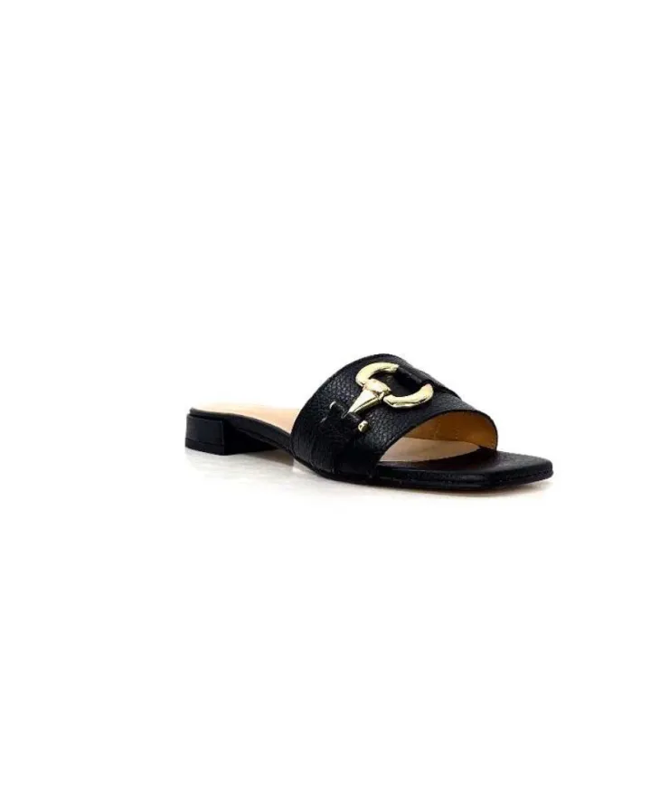 Ivoire0346a Ivoire 22682 Cuir Noir*Femme Mules
