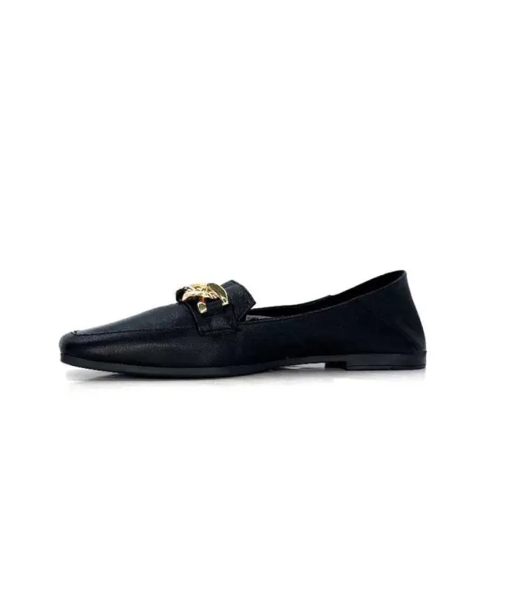 gloria Ivoire 97576 Cuir Noir*Femme Mocassins