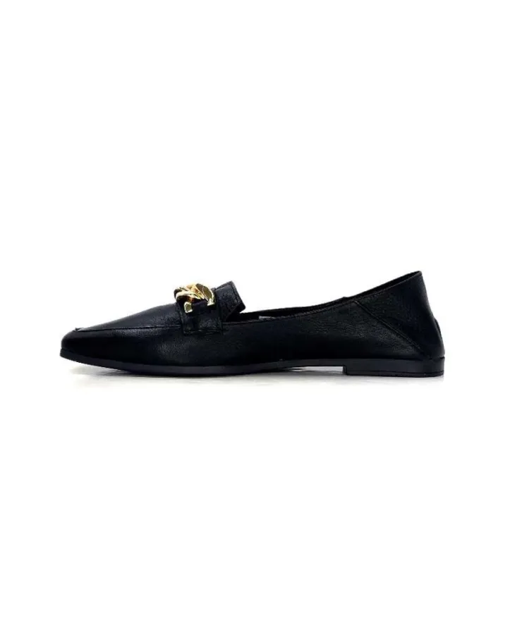 gloria Ivoire 97576 Cuir Noir*Femme Mocassins
