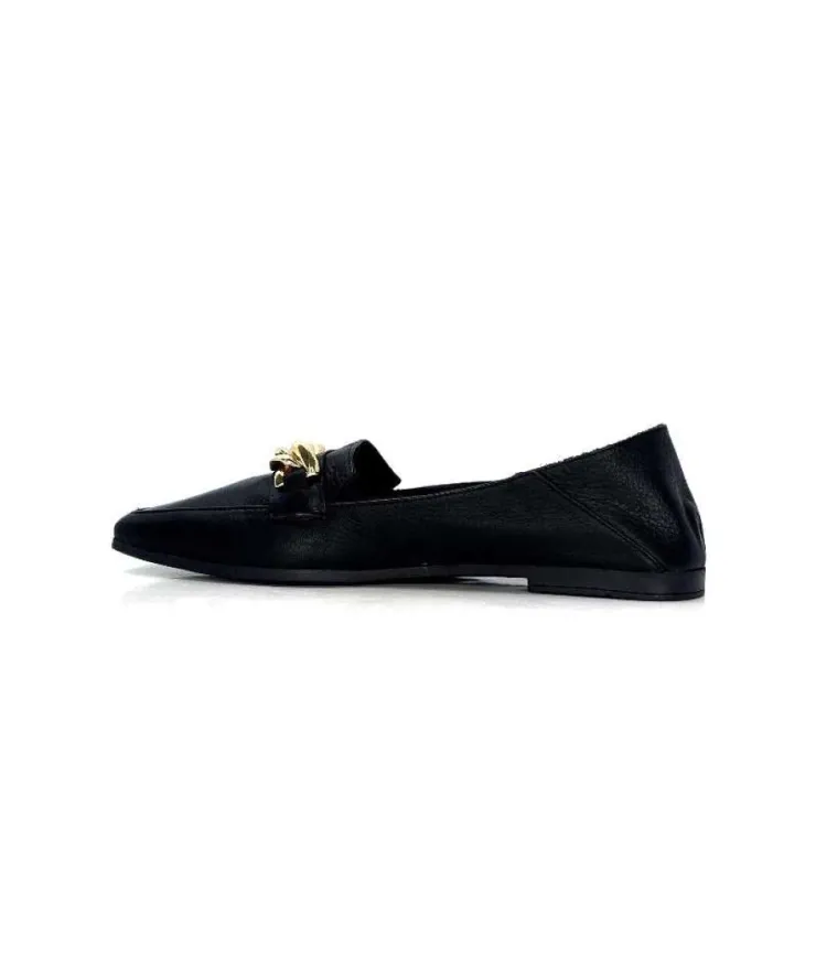 gloria Ivoire 97576 Cuir Noir*Femme Mocassins