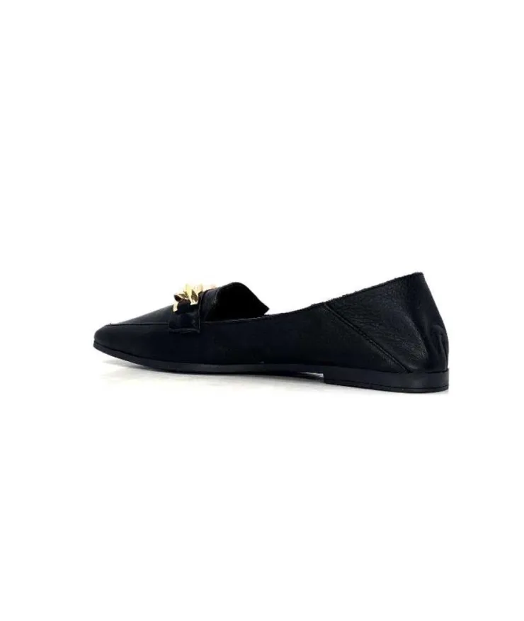 gloria Ivoire 97576 Cuir Noir*Femme Mocassins