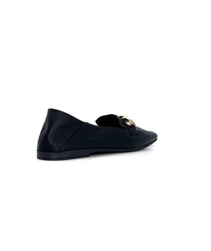 gloria Ivoire 97576 Cuir Noir*Femme Mocassins