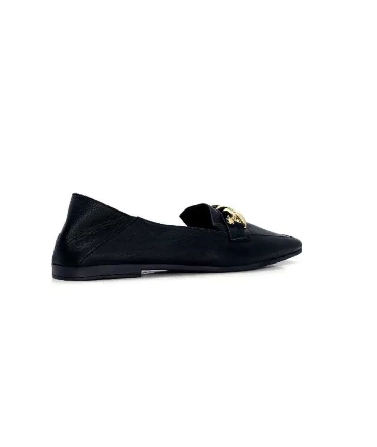 gloria Ivoire 97576 Cuir Noir*Femme Mocassins