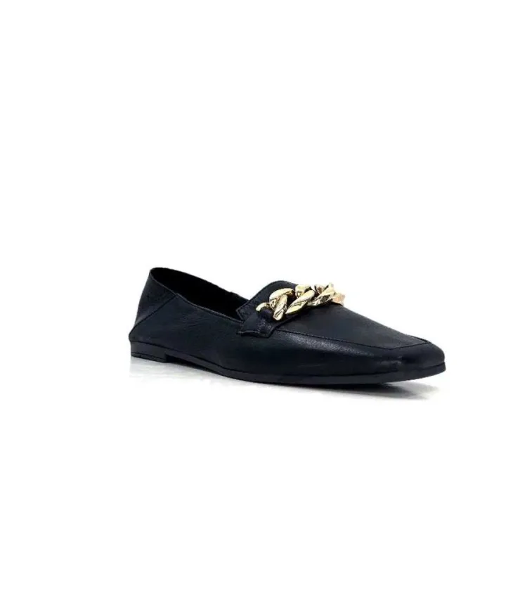 gloria Ivoire 97576 Cuir Noir*Femme Mocassins
