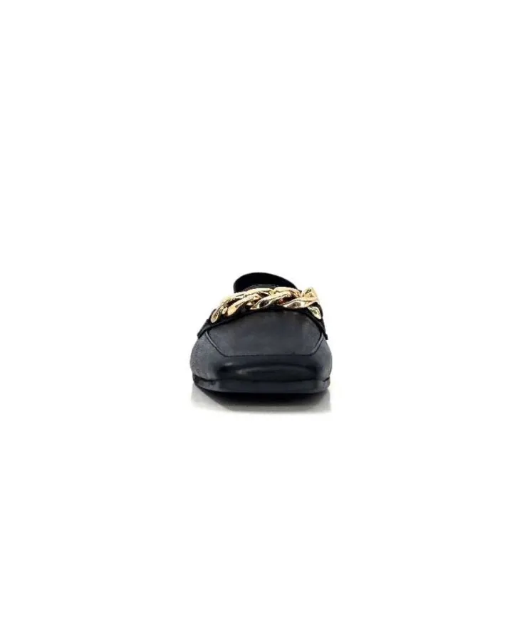 gloria Ivoire 97576 Cuir Noir*Femme Mocassins