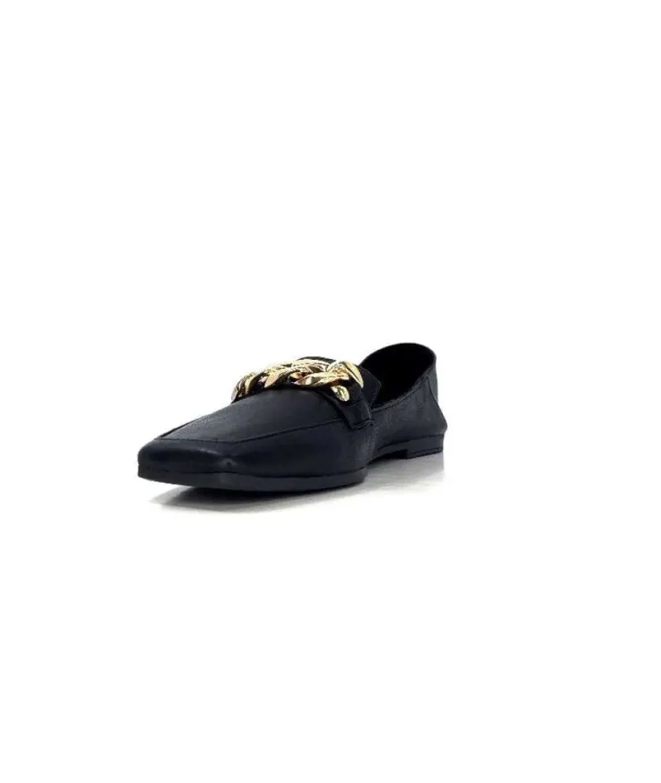gloria Ivoire 97576 Cuir Noir*Femme Mocassins