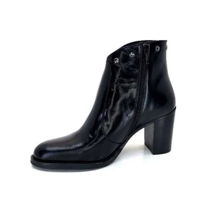 Ivoire0381b Ivoire 8016 Cuir Noir*Femme Bottines