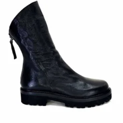 Ivoire0156 Ivoire 3270 Cuir Noir*Femme Bottines