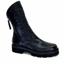 Ivoire0156 Ivoire 3270 Cuir Noir*Femme Bottines