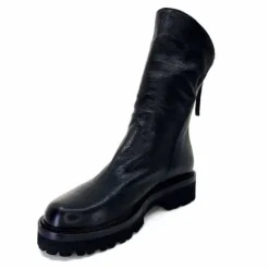 Ivoire0156 Ivoire 3270 Cuir Noir*Femme Bottines
