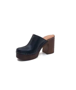 Ivoire0351a Ivoire 8235461 Cuir Noir*Femme Mules