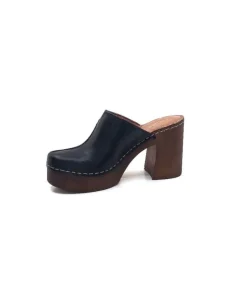 Ivoire0351a Ivoire 8235461 Cuir Noir*Femme Mules