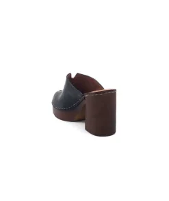 Ivoire0351a Ivoire 8235461 Cuir Noir*Femme Mules