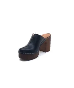 Ivoire0351a Ivoire 8235461 Cuir Noir*Femme Mules