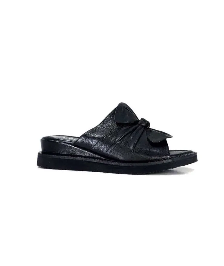 Ivoire-354 Ivoire 107911 Cuir Noir*Femme Mules