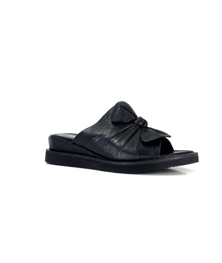 Ivoire-354 Ivoire 107911 Cuir Noir*Femme Mules