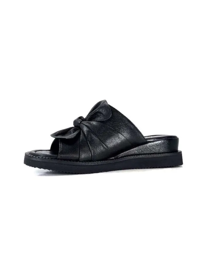 Ivoire-354 Ivoire 107911 Cuir Noir*Femme Mules