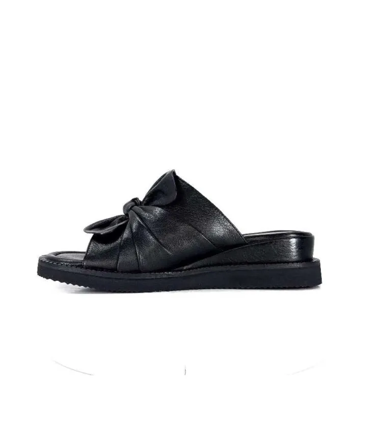 Ivoire-354 Ivoire 107911 Cuir Noir*Femme Mules